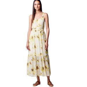 NWT Simply Vera Vera Wang Yellow Floral Maxi Dress Romantic Garden Party Chic S